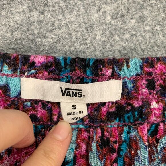 Vans Dom Draw Mini Skirt Womens S Small Drawstring Flowy Summer Floral Pockets - Picture 4 of 10